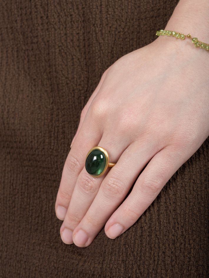 Green tourmaline ring