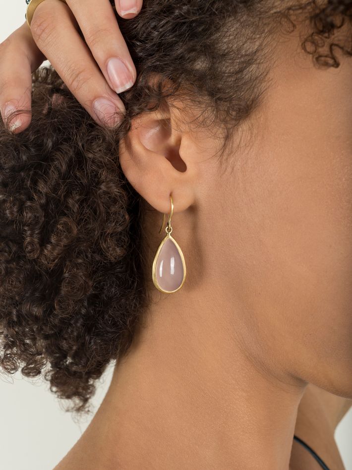 Pink quartz earrings