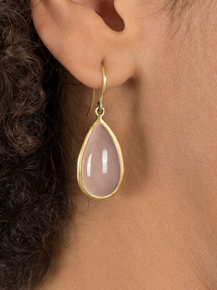 Pink quartz earrings