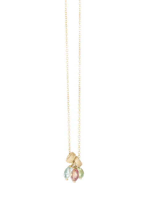 Gold bead and tourmaline necklace photo