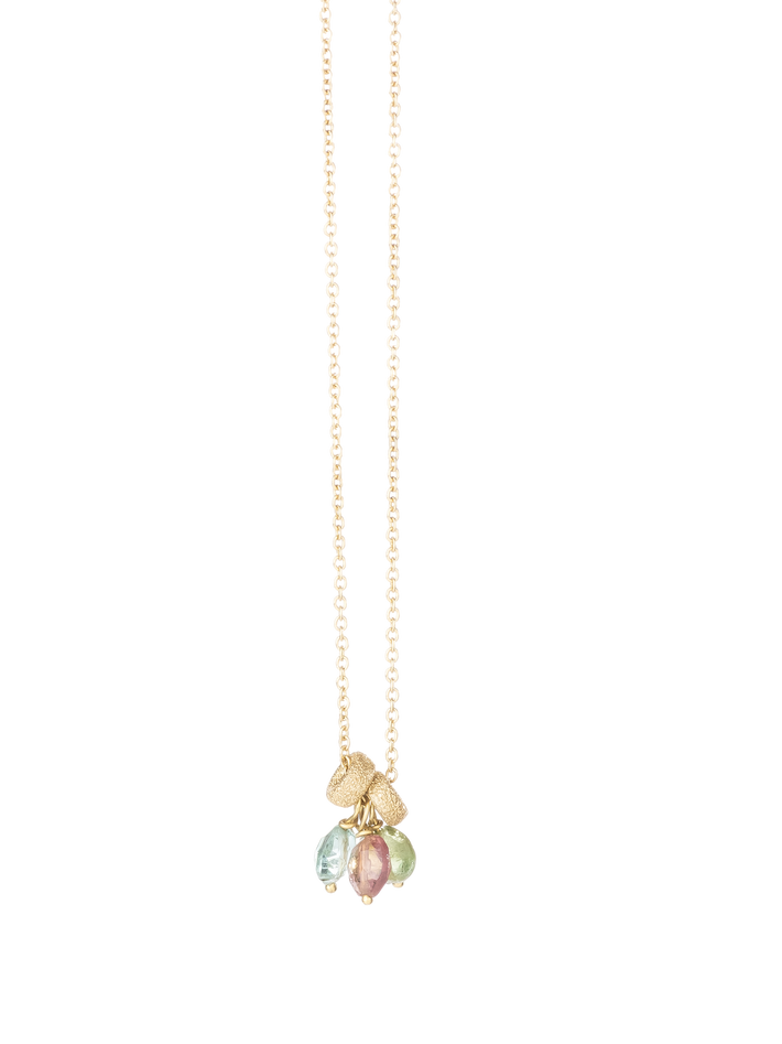 Gold bead and tourmaline necklace