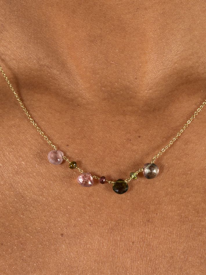 Tourmaline chain necklace