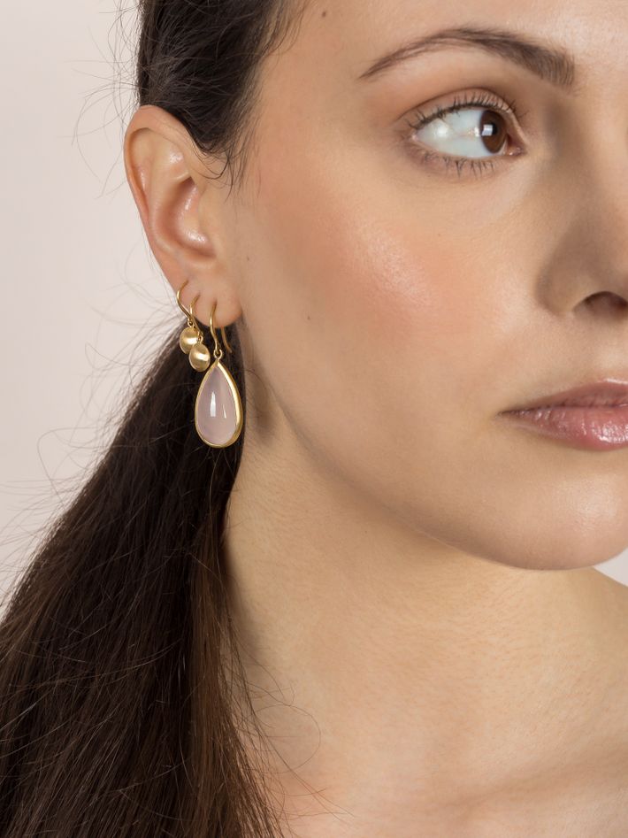 Gold button earrings