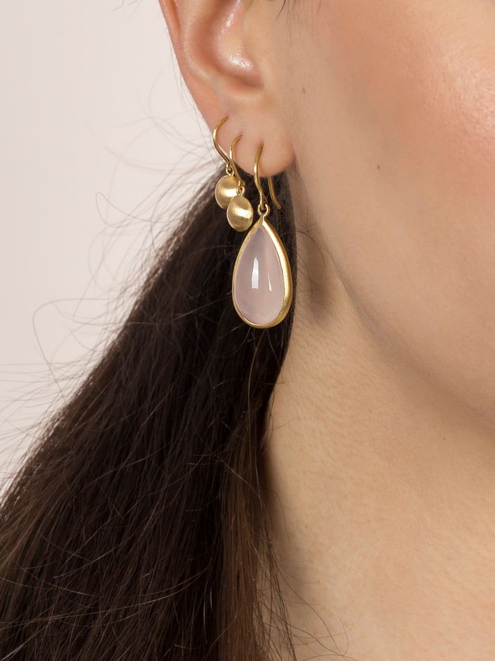 Gold button earrings