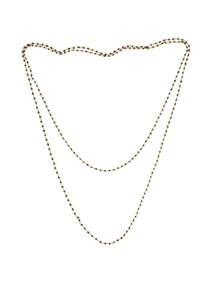 Black diamond long necklace