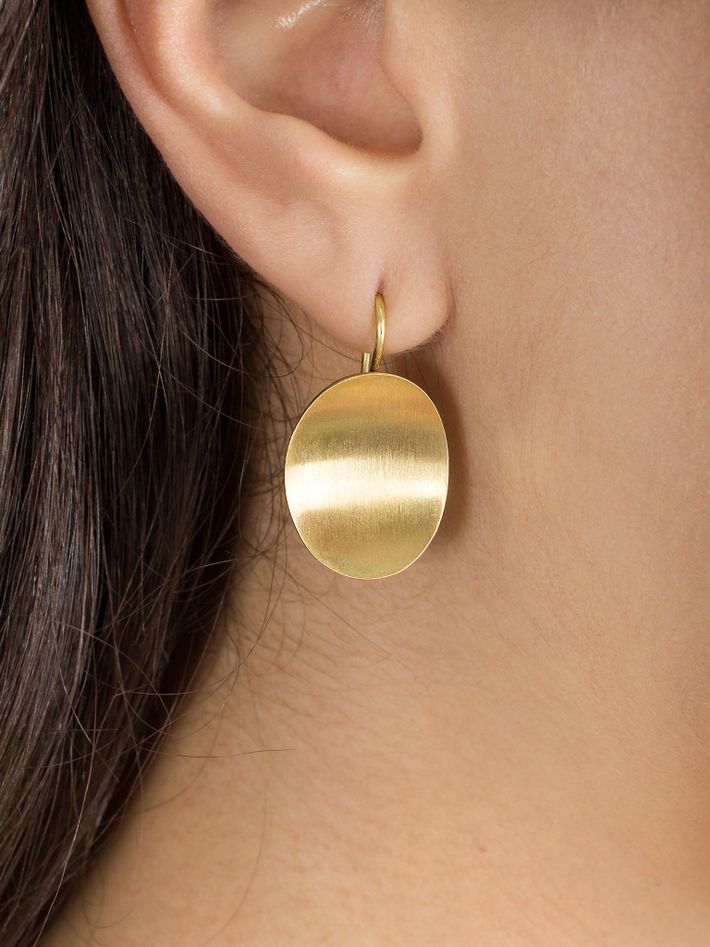 Gold big petal earrings