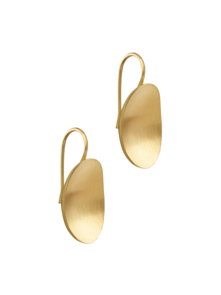 Gold big petal earrings