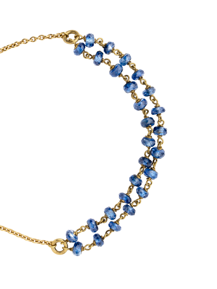 Iolite double chain bracelet