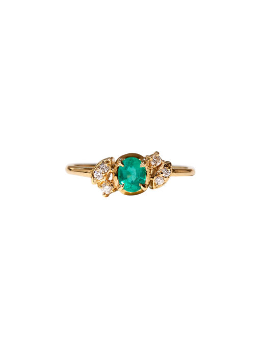 Nova emerald and diamond cluster ring photo