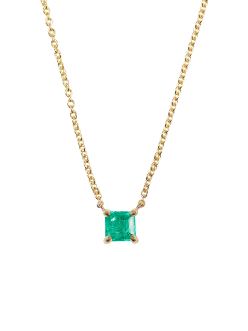 Emerald solitaire necklace photo