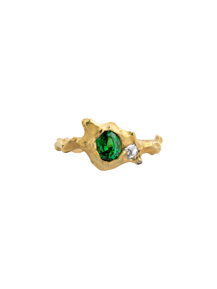 Bliss tsavorite and diamond ring