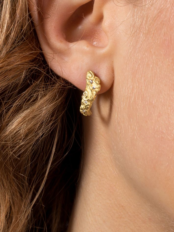 Florid diamond hoop earrings