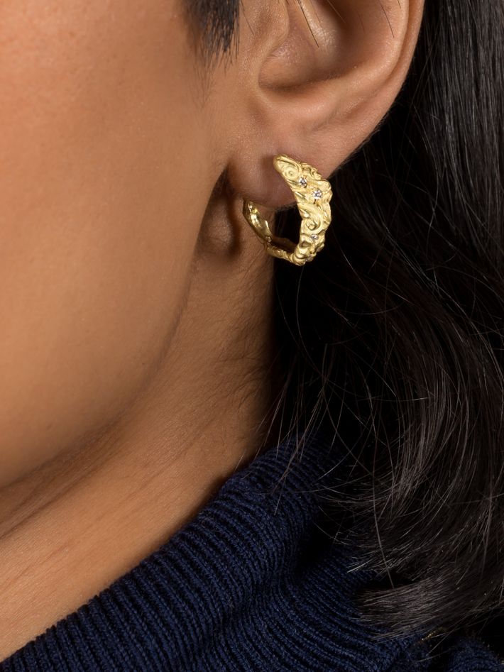 Florid diamond hoop earrings