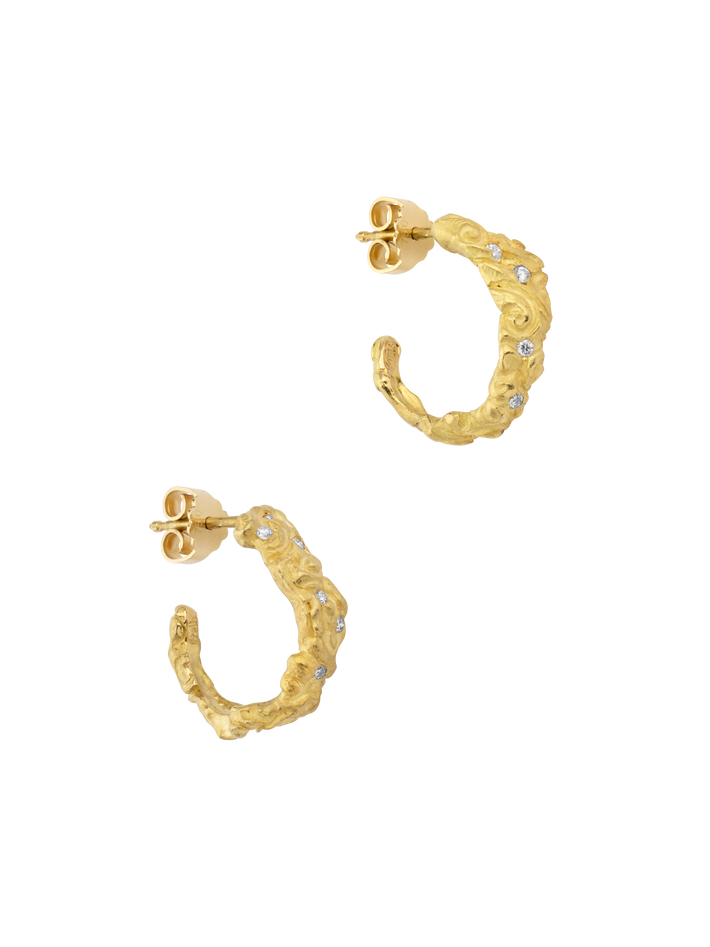 Florid diamond hoop earrings