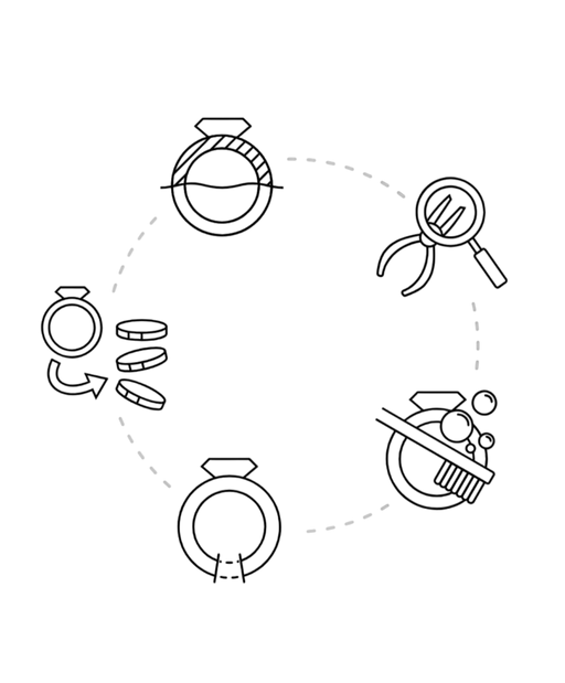 Stone replacement - supply and reset by glue photo