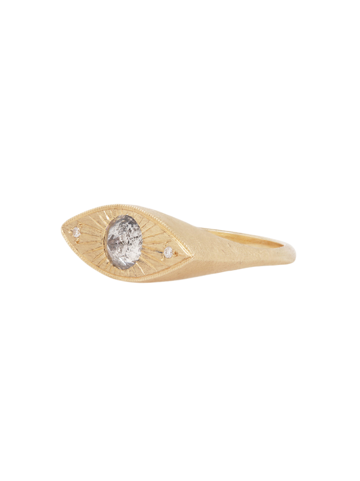 Salt & pepper petite third eye ring (Refurbished)