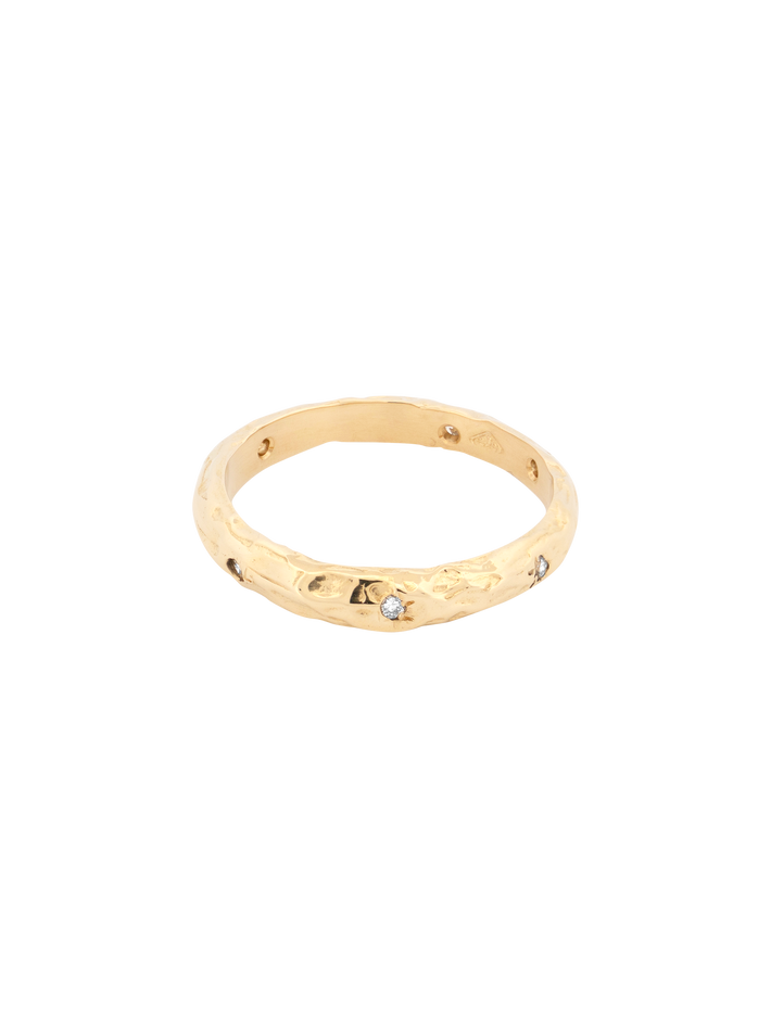 Odette line ring with diamonds