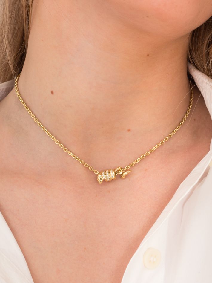 Boa diamond spiral small pendant necklace