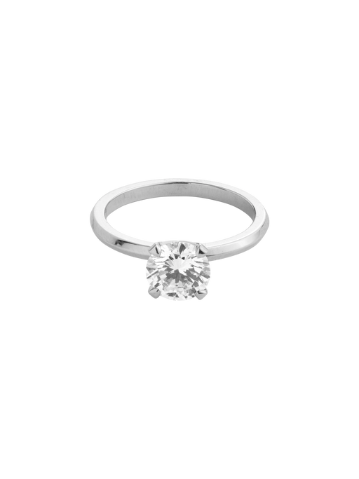 Tiny clash engagement ring, 1,30 ct, white photo