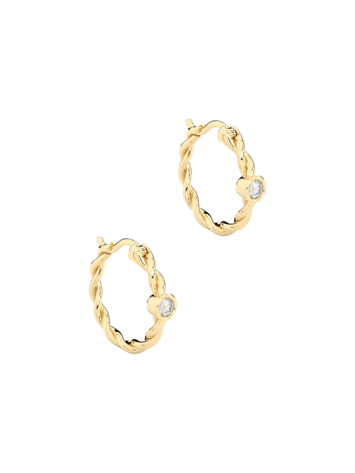 Becoming twisted hoop earrings, 10 mm, yellow photo