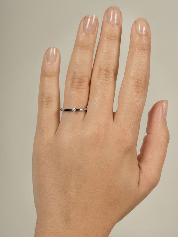 Duo petite engagement ring, 0,10 ct, white