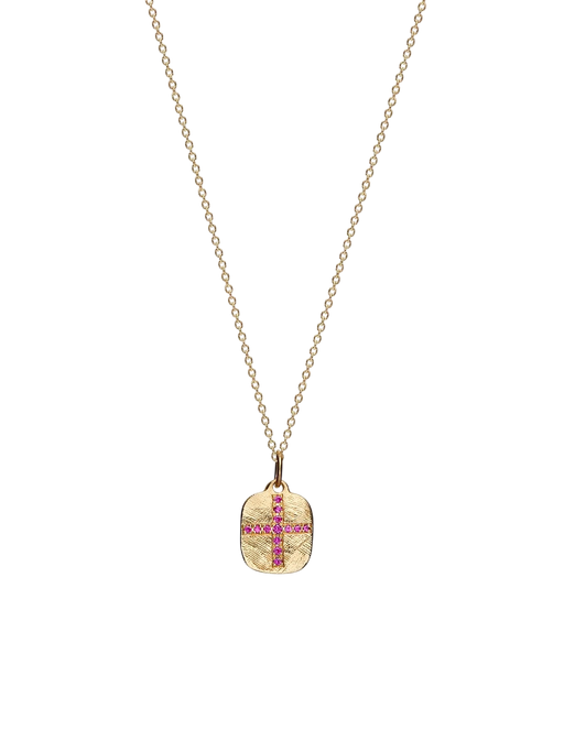 Square Gold Cross Pendant photo