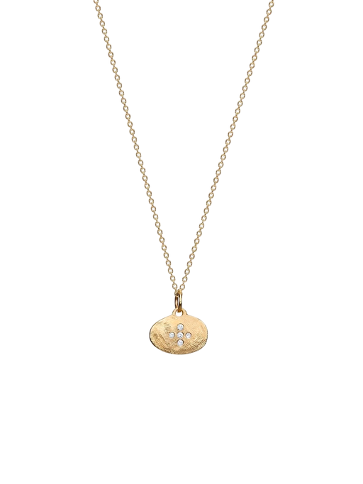 Oval Gold Cross Pendant photo