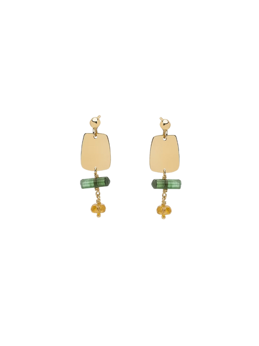 Small Gold Plate Rainbow Earring photo
