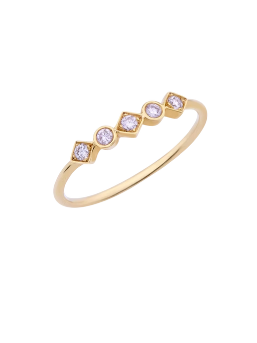 White Diamond Pattern Band Ring photo