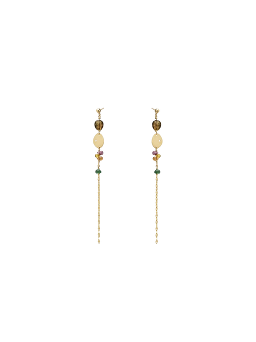 Tourmaline And Sapphire Long Rainbow Earrings photo