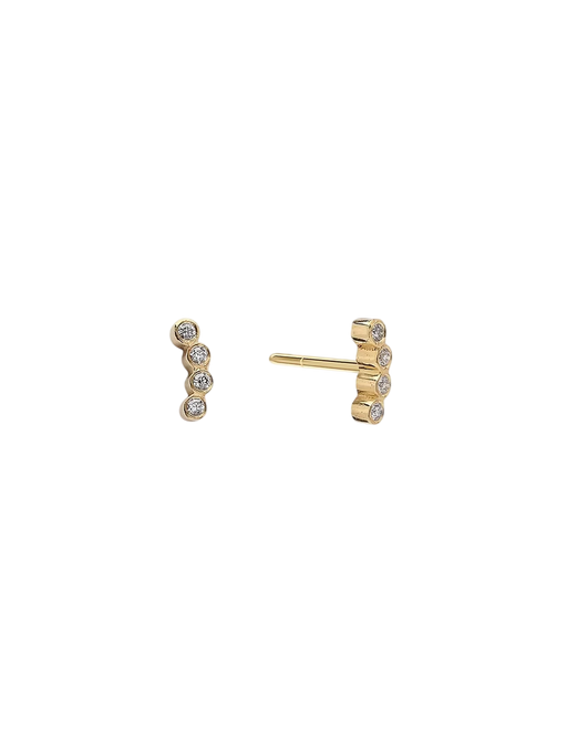 Four Diamonds Curve Stud Earrings photo