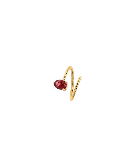 Pink Tourmaline Spiral Earring photo