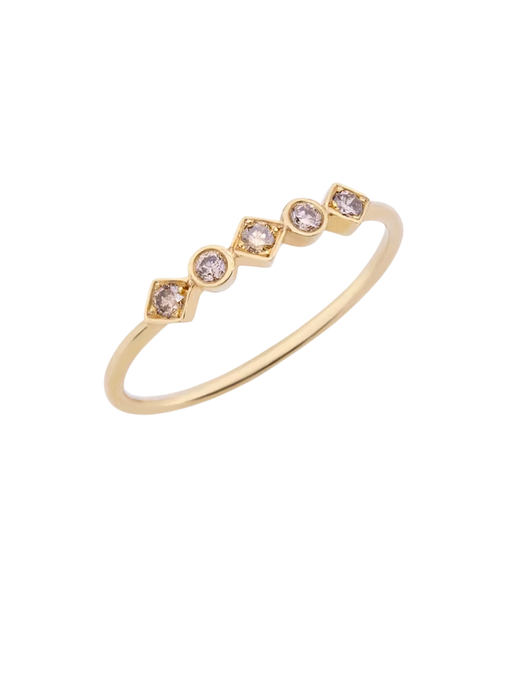 Brown Diamond Pattern Band Ring photo