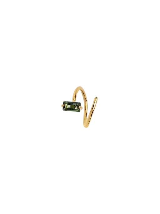 Green Tourmaline Spiral Earring photo
