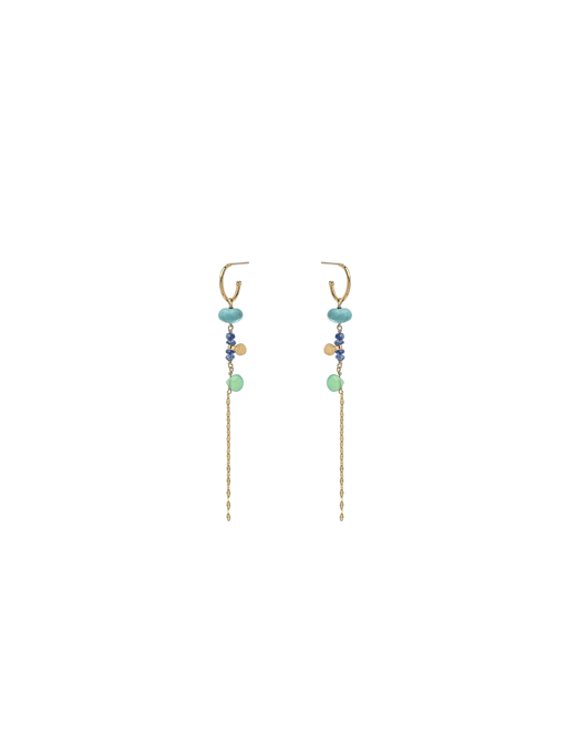 Turquoise Hoop Rainbow Earrings photo