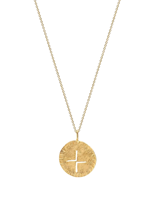 Symbol Plate Line Cross Pendant photo