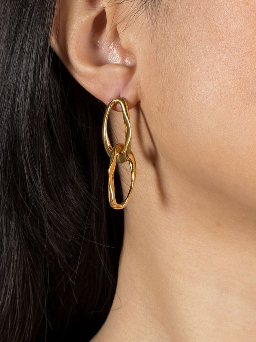 Wave earrings duo gold photo