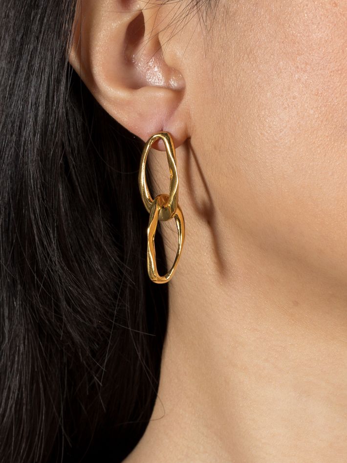 Wave earrings duo gold