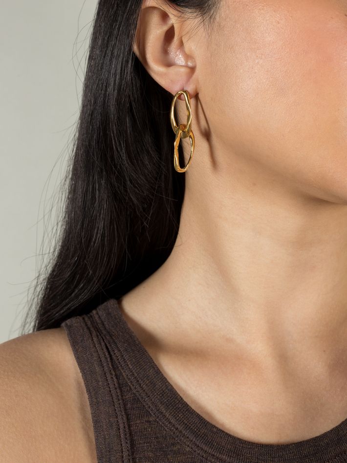 Wave earrings duo gold