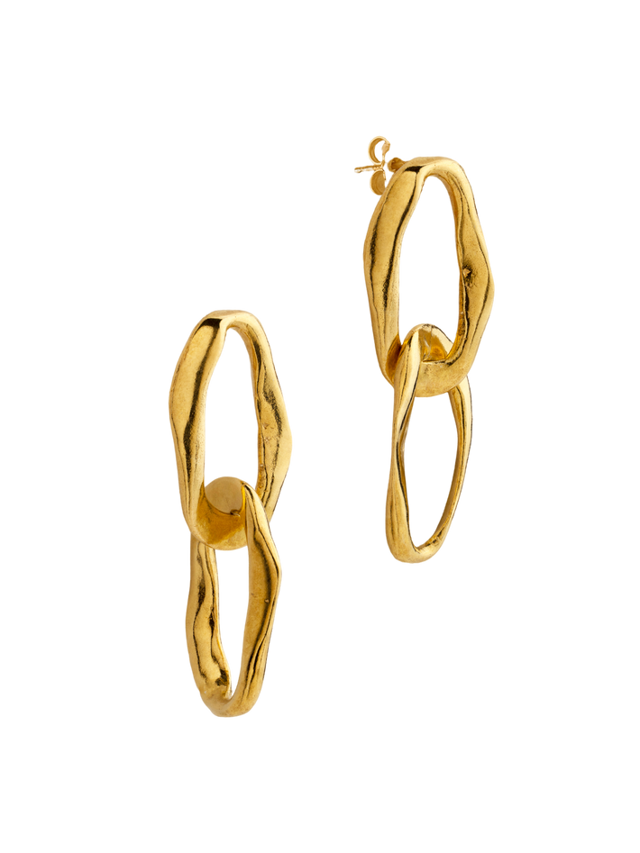 Wave earrings duo gold
