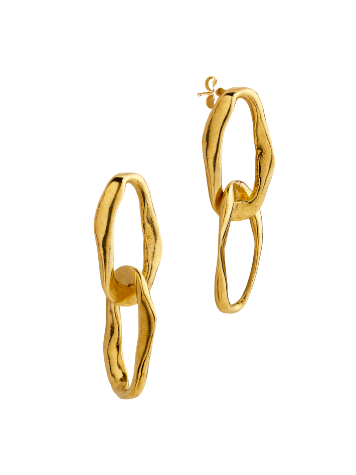 Wave earrings duo gold by Flor Rubaja Jewelry | Finematter