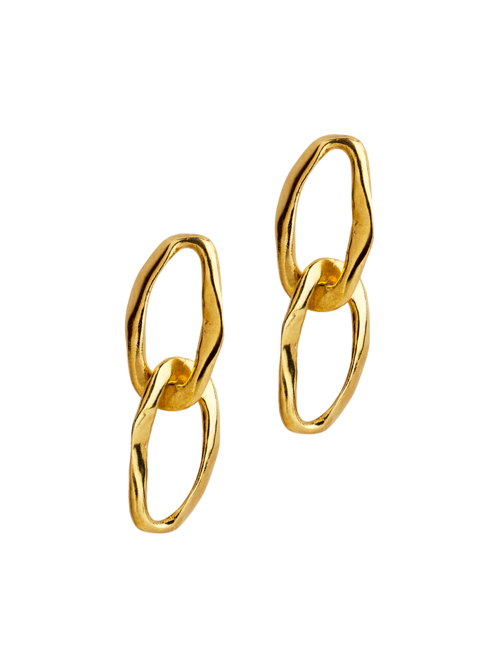 Wave earrings duo gold