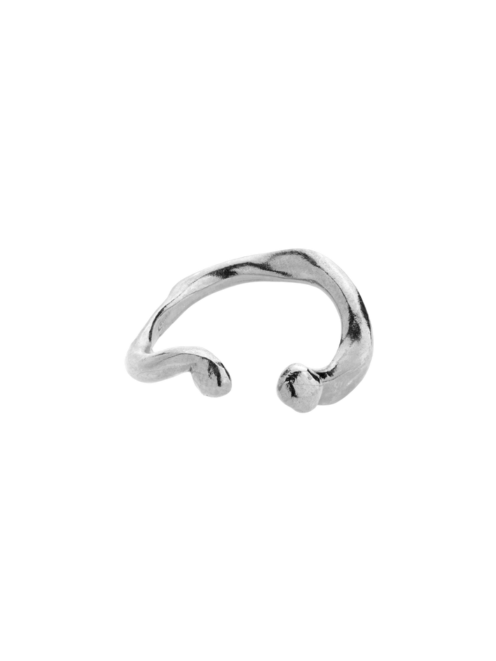 Wave adjustable ring silver