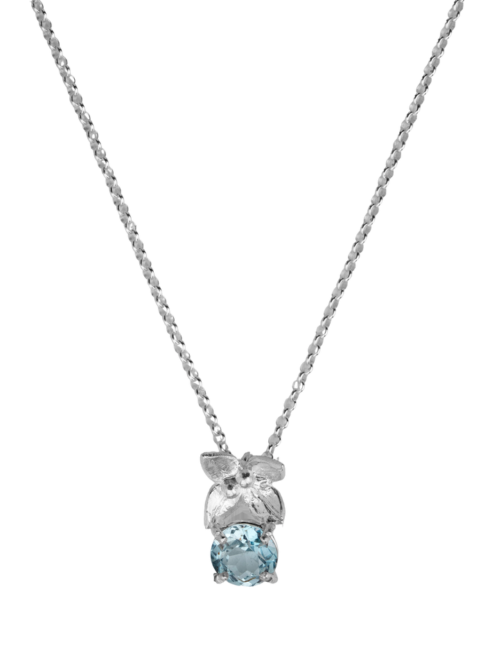 Necklace with flower and topaz