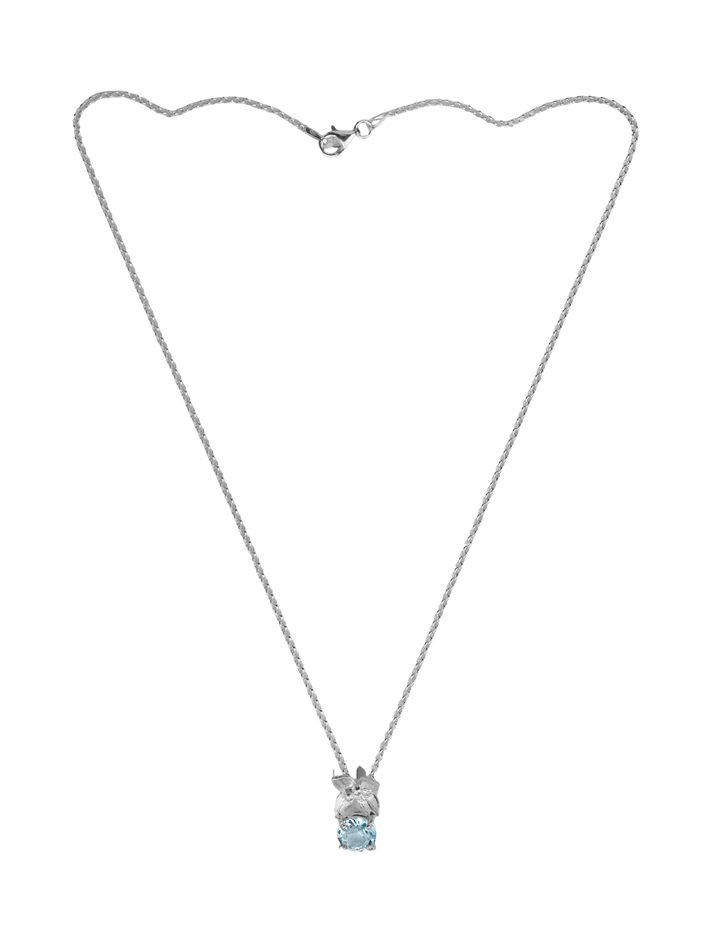 Necklace with flower and topaz