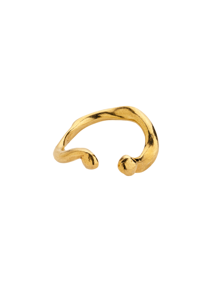Wave adjustable ring gold