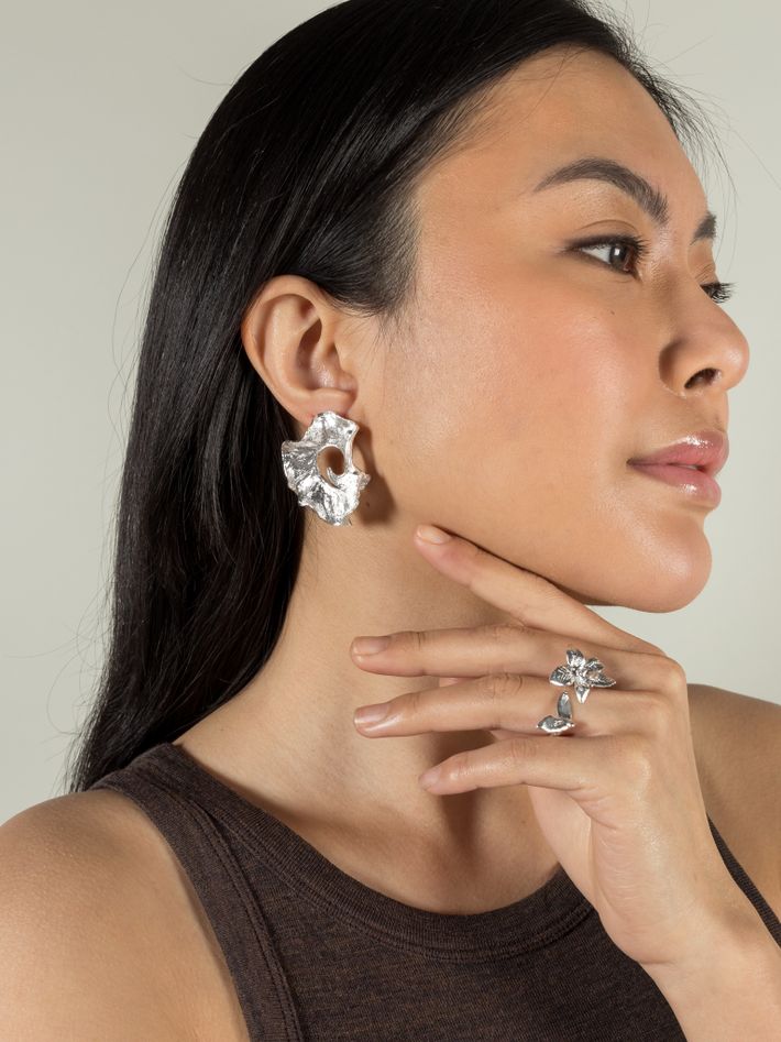 Coral earrings silver