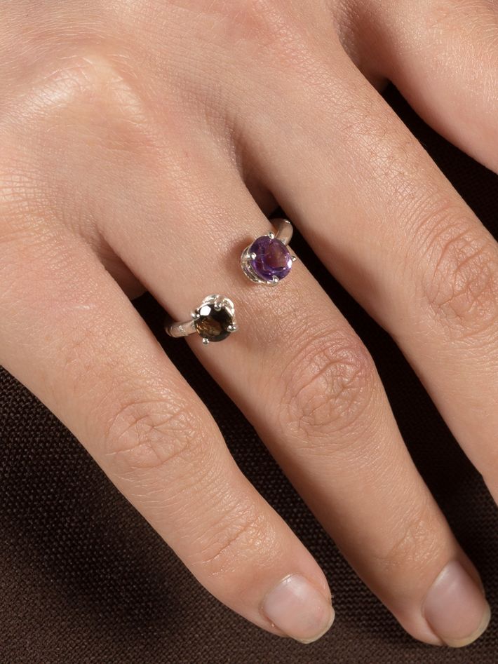 Solitario I adjustable ring silver