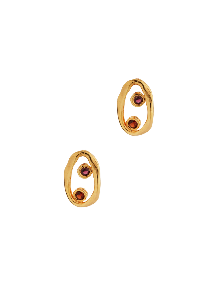 Wave earrings mirror gold