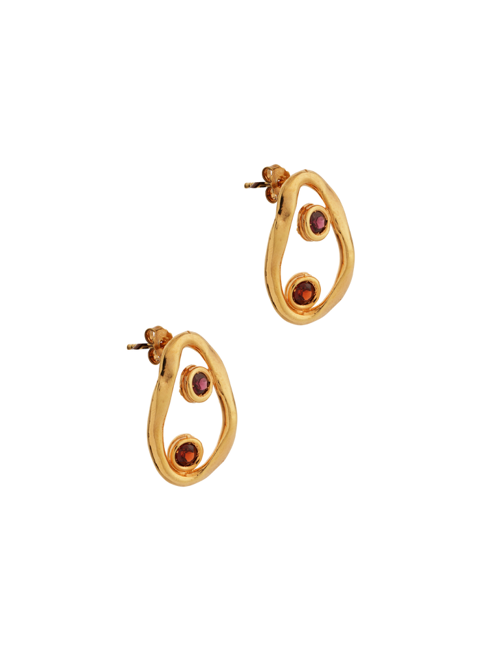 Wave earrings mirror gold